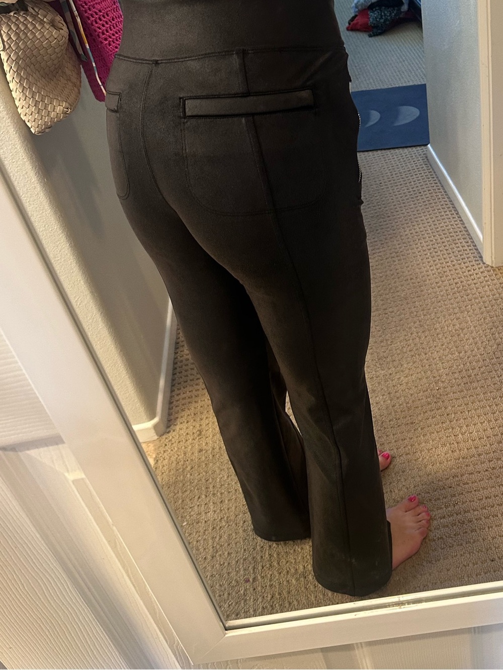 Athleta Delancey Gleam Faux Leather Pants Black XS High Rise - Picture 6 of 8